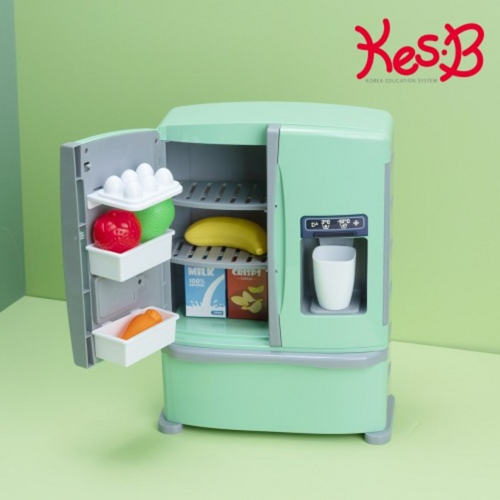 캐스비 플레이 리틀맘그린 냉장고2957 어린이 소꿉놀이 작동주방놀이