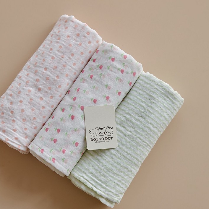 돗투돗 순면 속싸개겸 블랭킷 3종세트