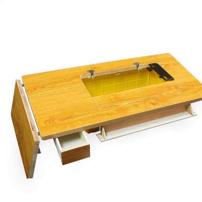 레트로 빈티지 재봉틀 미싱 테이블 원목 작업대 보드, G31두꺼운 테이블수평서랍 제외