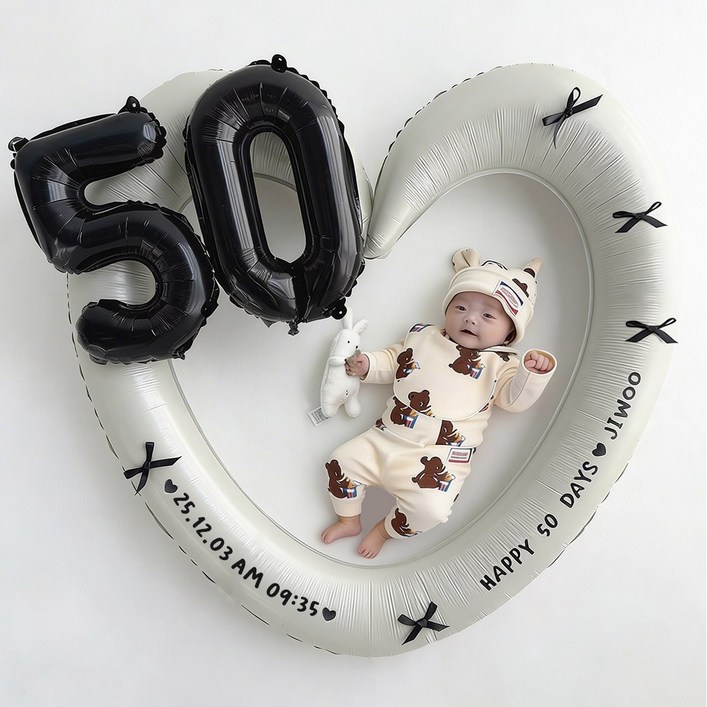 로나파티 50일 셀프 촬영 레터링 숫자 풍선 하트 아기 기념일 소품 용품