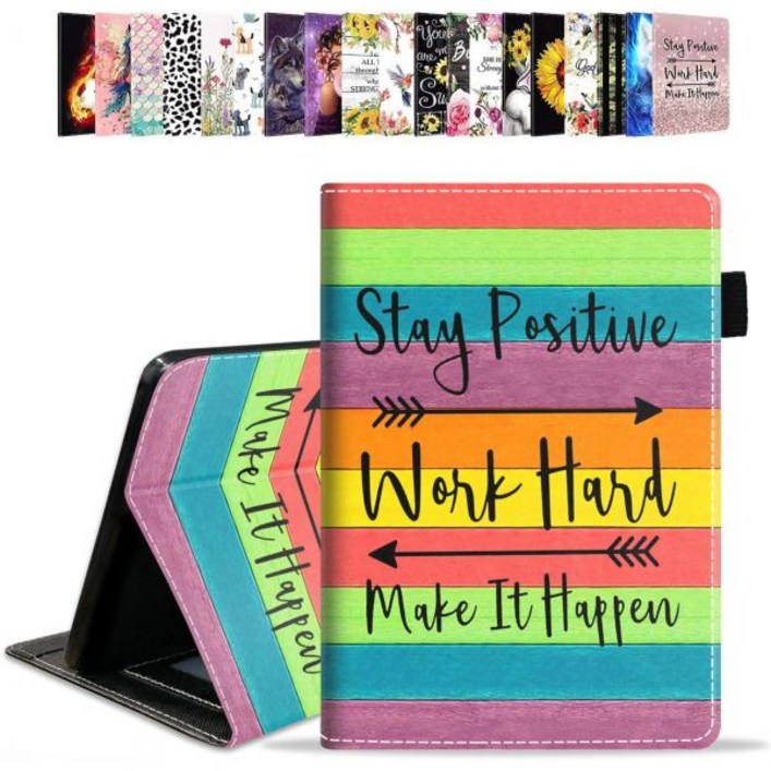 완전히 새로운 킨들 파이어 HD 8파이어 8 플러스 태블릿용 케이스 10세대 2020년 출시 스마트 자동 웨이크슬립 플로럴 크리스천 명언 성경 구절 필 413