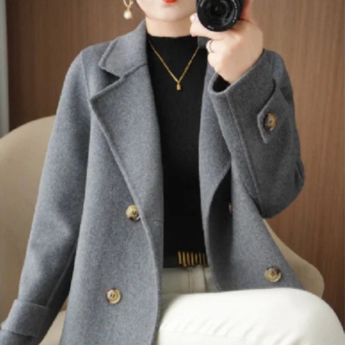 ORZQU 겨울 여성 오버핏 빅사이즈 울코트 소프트 촉감 캐시미어코트