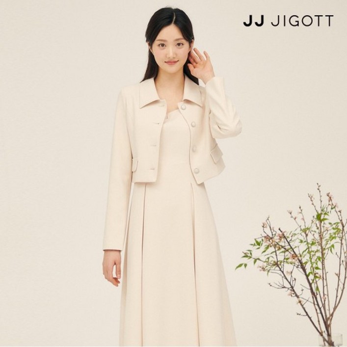 JJ지고트    슬릿 스퀘어넥 슬리브리스 원피스 GP3P0OP331