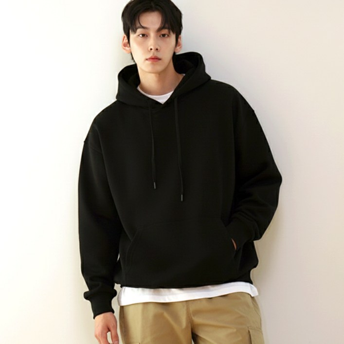퍼핀 M3XL 오버핏 프리미엄 후드티 2중 합포면 4계절용 무지 후드 티셔츠 빅사이즈