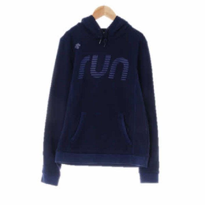 데상트스포츠 7483 미드나잇블루 면혼방 런후드티 90