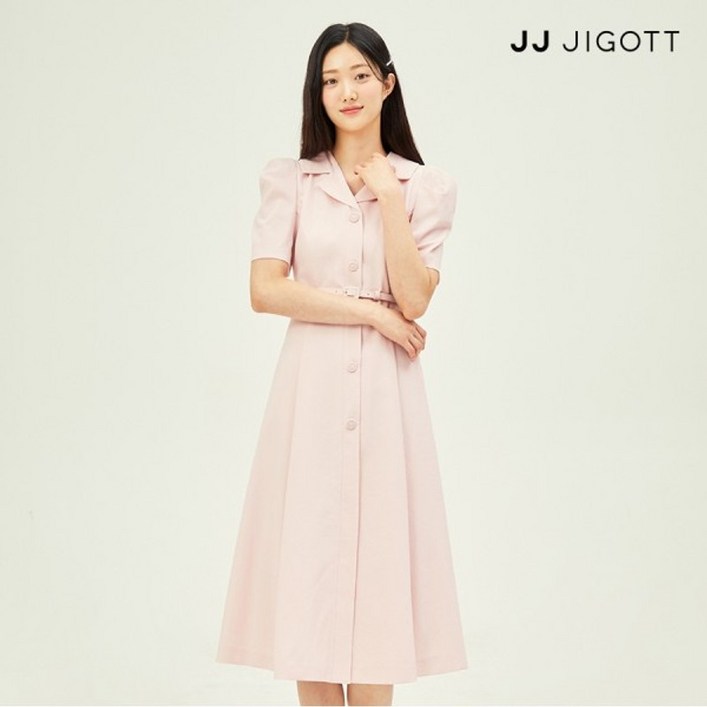 JJ지고트    퍼프 슬리브 플레어 원피스 GP6M0OP921