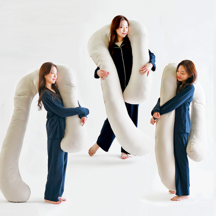 푹신빵빵 U자바디필로우 솜노스 4m 바디필로우1p구성, 어반베이지본체커버