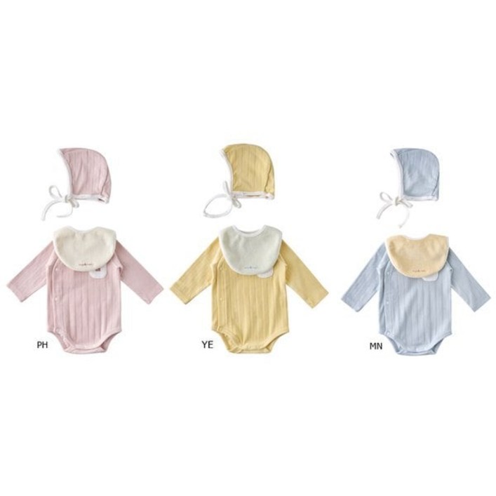 밍크뮤 가볍고 편한 우주복, 유아복 25년 SS 인기 리틀마카롱SET바디슈트 3종중 택 1 35970040 따뜻하고 귀여운, 출산 선물, 백일 돌 설 선물