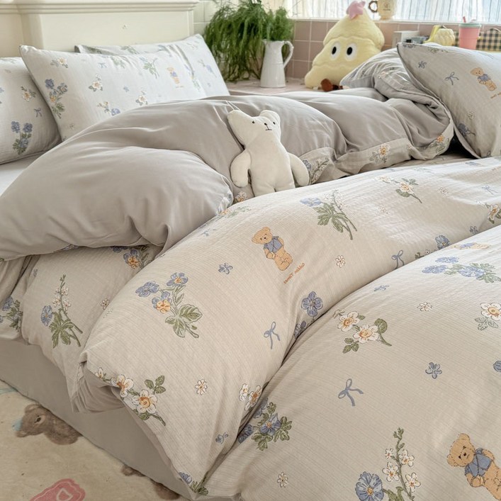 몽네스트 사계절 침구 커버 세트,이불커버베개커버침대시트 4종 세트