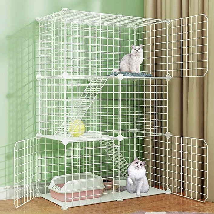Fowod 고양이 철장 반려동물 빌라 대형 케이지