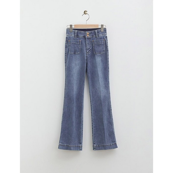 로엠 정소민착용 포켓 롱 부츠컷 데님2colorsRMTJE11G95