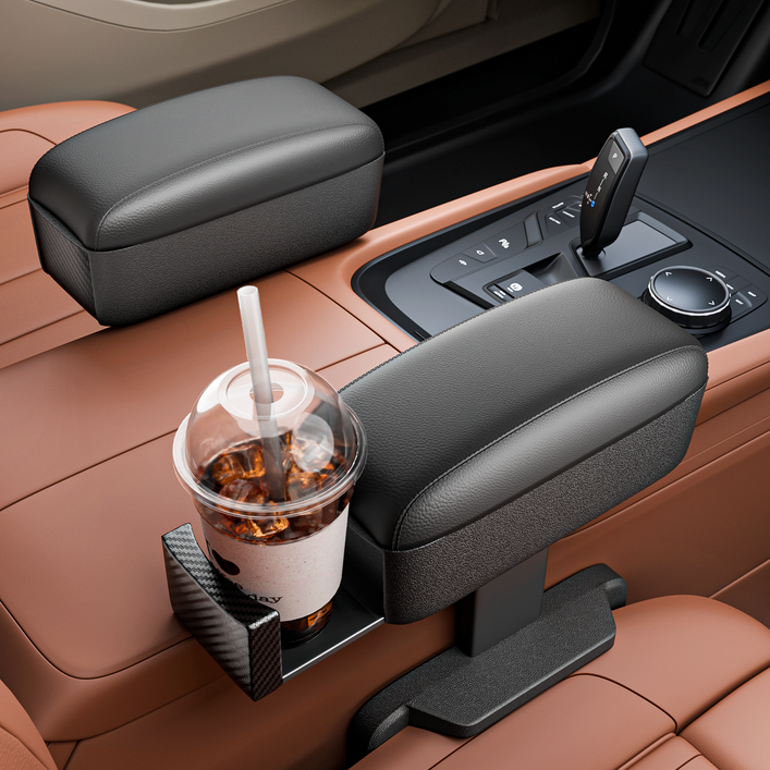 CABULE 자동차 팔걸이쿠션 다용도 수납함 차량음료거치대 조수석컵홀더 차량틈새수납함 차량용품