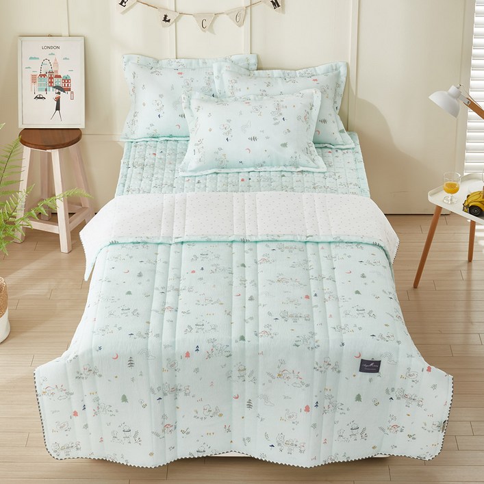 여름이불 에어컨소재 스노우리플 카니발 누비이불베개세트 SS