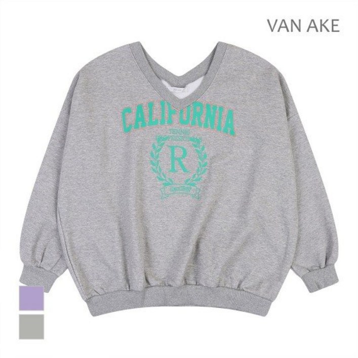 반에이크 루즈핏 브이넥 맨투맨 티셔츠VB2ZTSQ402Z 289526