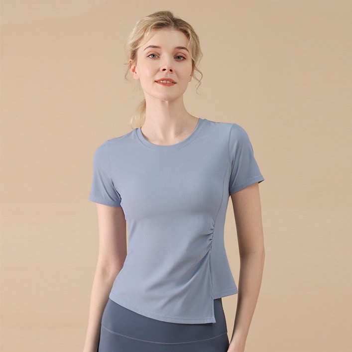 Zebeer 여성용 쿨링 요가 필라테스 헬스 반팔티