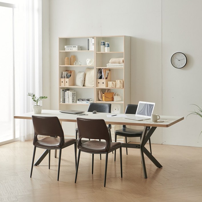 블랑코 자작나무 HPL 둥근사각 호마이카 8인용 10인용 미팅 사무실 회의실 테이블
