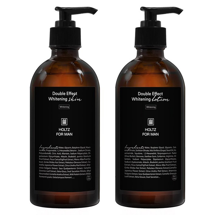 홀츠포맨 4배 더 강력한 미백 남자 스킨 로션 300ml 화이트닝 2종 세트 20대 30대 남성 화장품, 1세트