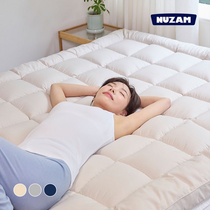 세탁망 증정 누잠 토퍼 매트리스 슈퍼싱글퀸 단품, 그레이회색