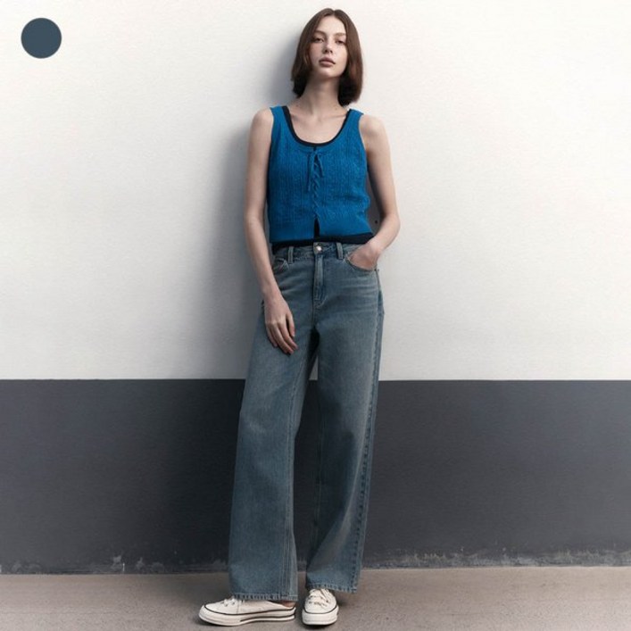 백화점 정품 게스 여자 청바지 여성 M톤 쿨터치 틴워싱 와이드배럴 EW4180 데님