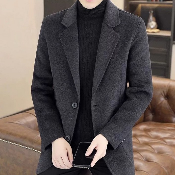 남성용 크로스보더 전용 모직 코트 가을 겨울 신상 정장 짧은 모직 외투 비즈니스 캐주얼 트렌디 자켓 신사복