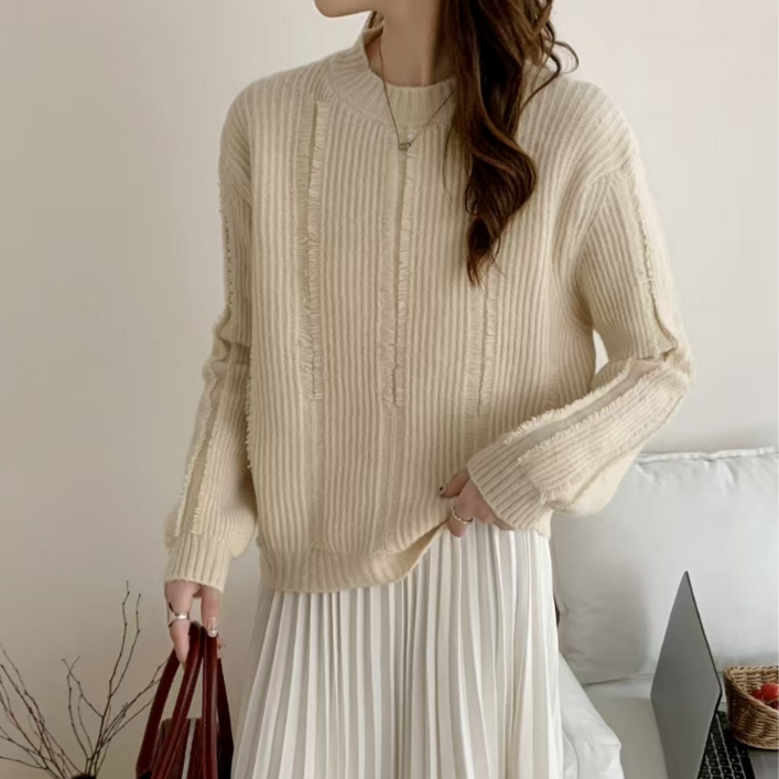 르코앤드라코 여성 캐주얼 태슬 디자인 풀오버 니트 스웨터