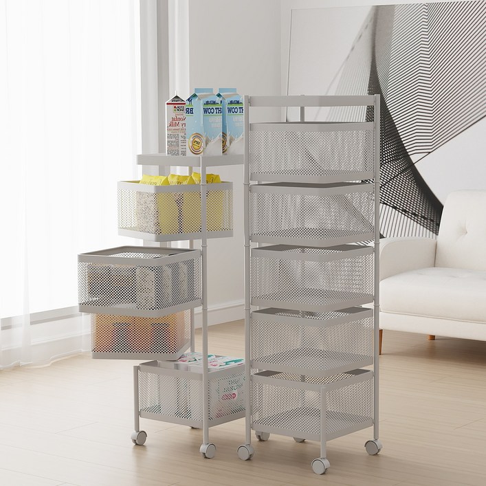 Kleeno 다층의 회전하다 이동식 수납 틈새 트롤리 욕실 주방 가정용 트롤리 서빙카트 트롤리