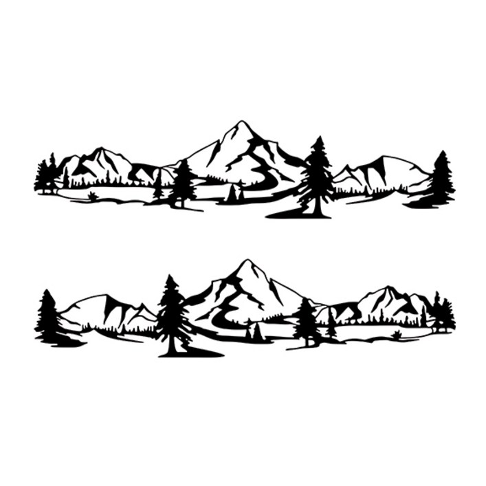 캠핑카라반 대형 스티커 자동차 차량용 데칼 트레일러 캠핑카꾸미기 타입C, 1개