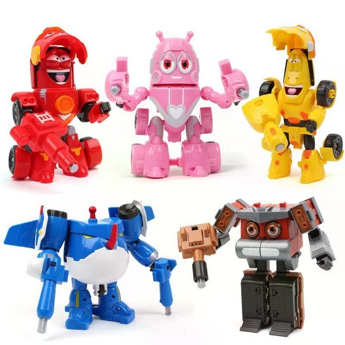 라바 레인저 변신 로봇 장난감 애니메이션 합체 가능, 5pcs Assemble