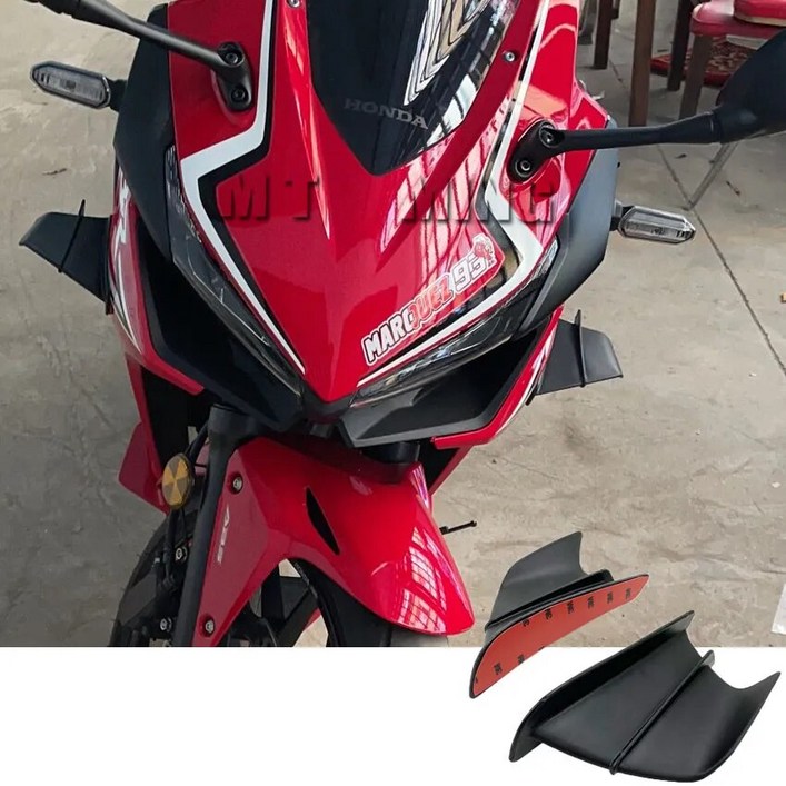 오토바이 바이크 오토바이 윙렛 공기역학적 윙 키트 스포일러 혼다 CBR650R CBR650F CBR500R CBR1000RR 야마하 BWS RS 조그 조 GP 카울 바이크부품 머플