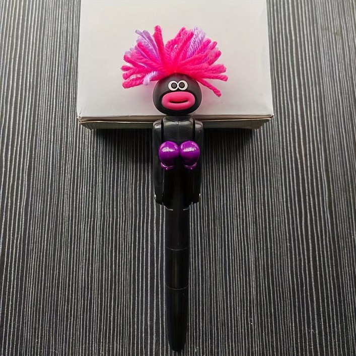 재미있는 폭발머리 복싱 캐릭터 노크 볼펜