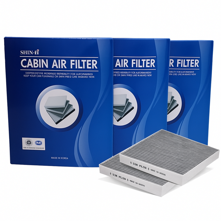 (기아) [1+1+1] 신아 자동차 에어컨 활성탄필터, 3개, K5(DL3)(2020~)