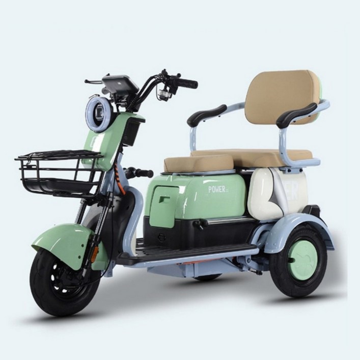 리셀크루 X5 삼륜 전기스쿠터 세발 전동차, GREEN  BROWN