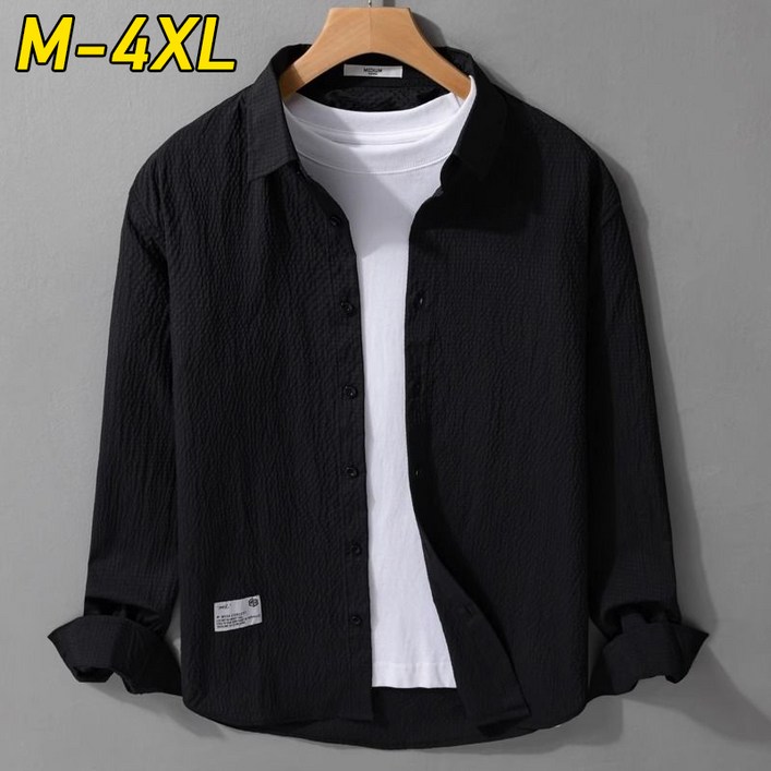 남성 루즈핏 셔츠 봄 가을 간절기 면 캐주얼 긴팔 자켓