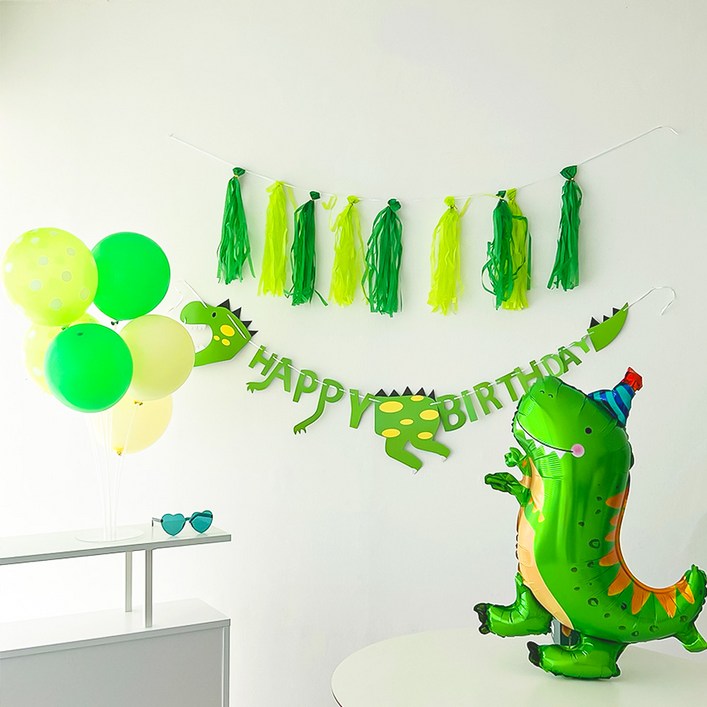 1주년풍선 하피블리 공룡 풍선 가랜드 생일 파티 용품 세트, 생일가랜드(공룡)