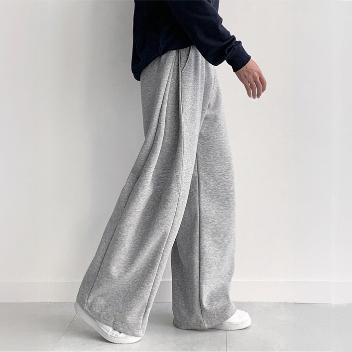 FITOJIM 남자 사이드 핀턱 옆트임 와이드 팬츠 밴딩 츄리닝 트레이닝 바지