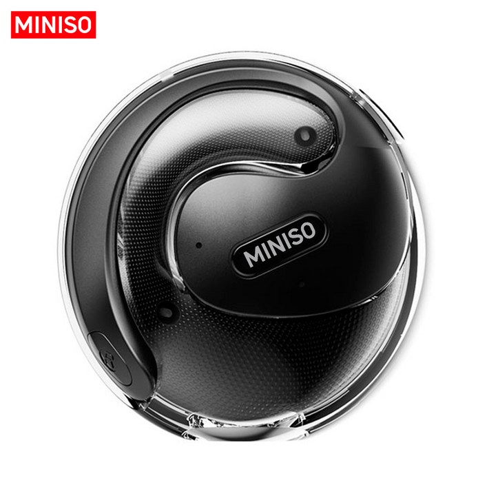 MINISO AI 음성 번역 블루투스 오픈형 귀걸이형 이어폰 스마트 실시간 번역기 외국어 언어 학습기, 블랙, X15 PRO