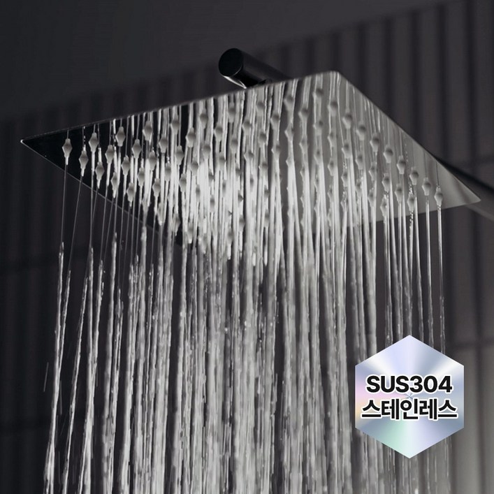 호텔식 해바라기 샤워기 헤드 304 스테인리스, 직사각 샤워헤드, 1개
