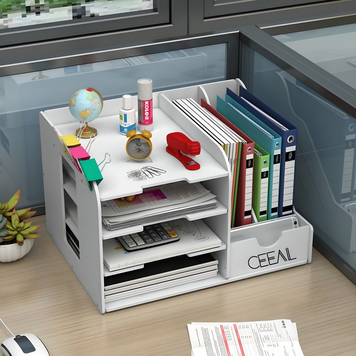 시얼 멀티수납 서류 정리함 수납함, 4, 화이트
