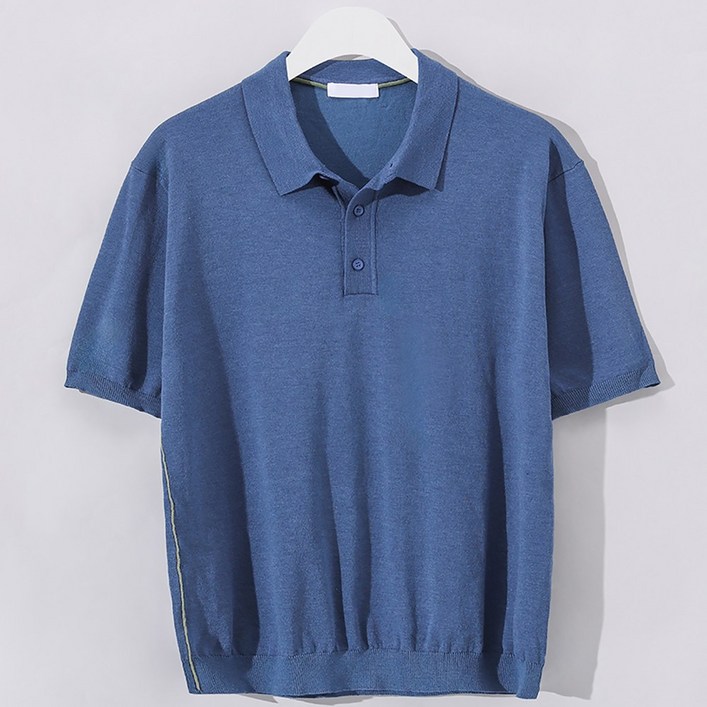 후앙스 부드러운 린넨 니트 반팔 카라티셔츠 GZCP-5126