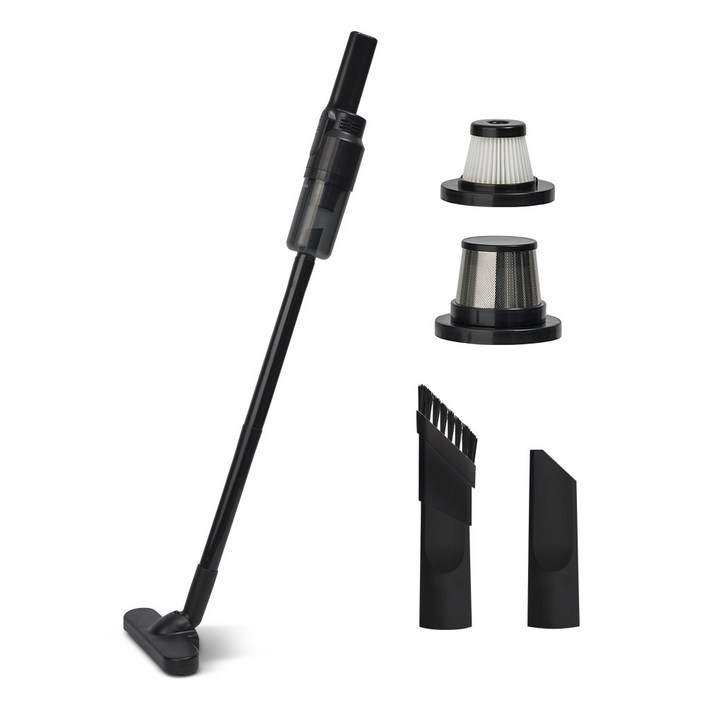 최신형 차이슨 무선 청소기 다용도 미니 흡입력 좋은 진공청소기  다양한 구성품, 블랙