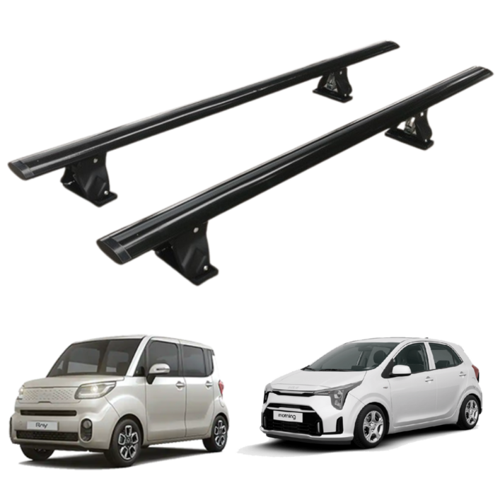 김파츠 경차용 문틀 차량용 가로바 1.3M 레이 모닝, 블랙, 1세트