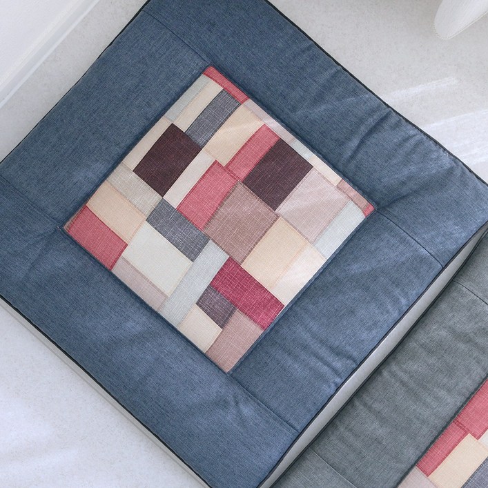 데코벨 린넨 조각보 전통 방석