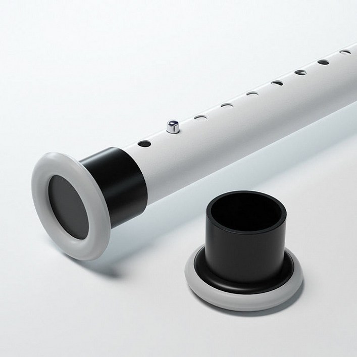 펀치 프리다용도 길이 조절식 강력 압축 커튼 봉, 화이트, 1개