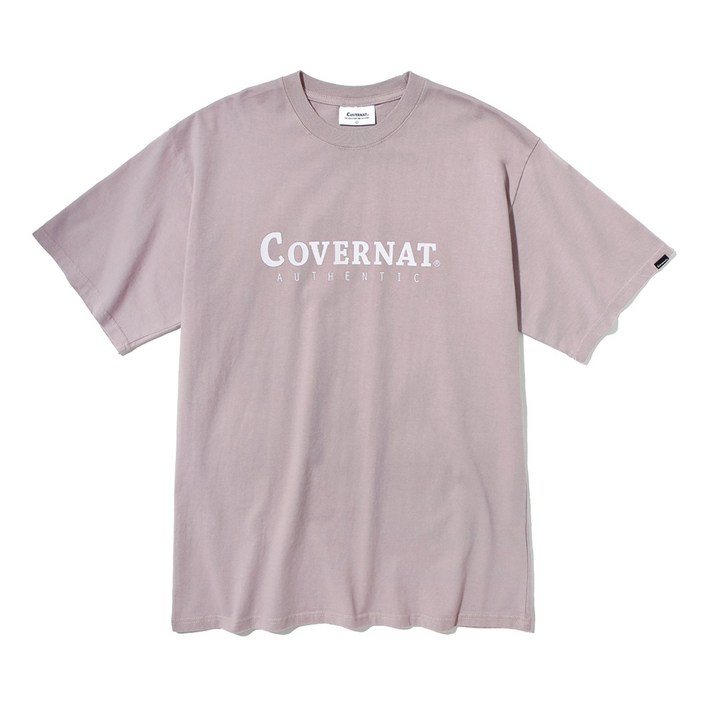 커버낫 본사어센틱 로고 티셔츠 빈티지 핑크
