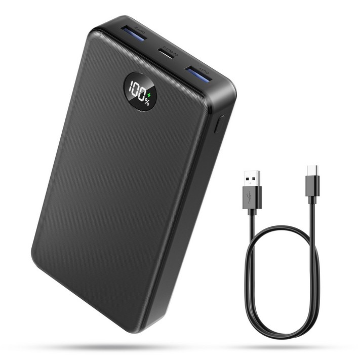 UOOFON  고속충전 대용량 보조배터리 30000mAh PD 22.5W QC3.0 잔량표시 멀티단자  20W C타입 케이블