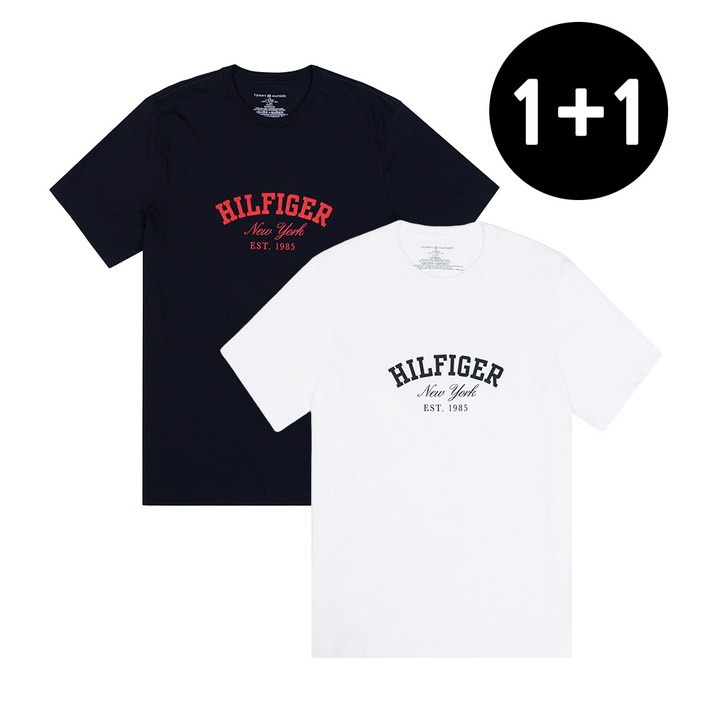 1+1 타미힐피거 공용 프린팅 반팔티셔츠