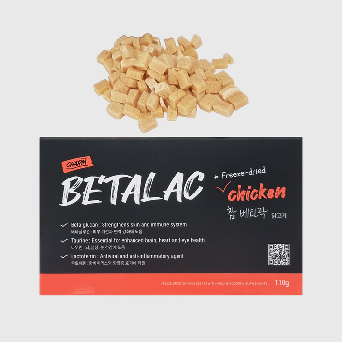 페피테일 반려동물 강아지 고양이 동결건조 트릿 영양제 참 베타락 (110g) (베타글루칸, 타우린, 락토페린, 면역력 강화, 닭고기), 1개, 면역/항산화, 30회분