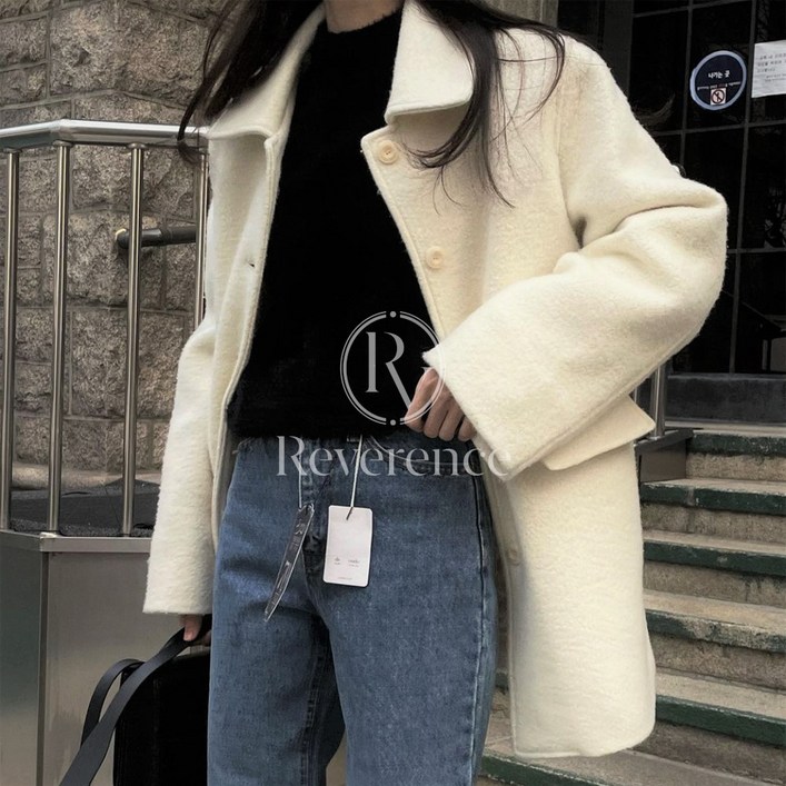 드온도 알파카 하프코트 누빔 부클 여성 울코트 가을 겨울