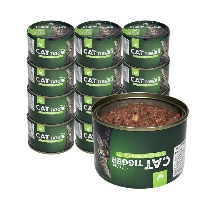 사조 캣티거 와일드 고양이 간식 습식캔 참치&치킨, 160g, 24개, 닭+참치