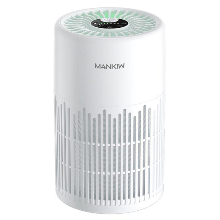 Mankiw맨큐 저소음 미니 공기청정기 최대 30제곱미터 초미세먼지 제거 다중 항균 필터 무드등 지원 PCAP01, 화이트